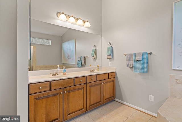 3709 Apple Cider Ct, Dumfries, VA 22025 - full bathroom with double vanity and tile patterned flooring