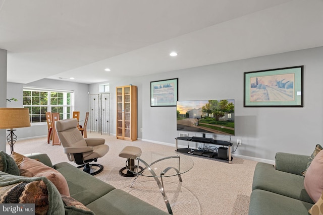 3709 Apple Cider Ct, Dumfries, VA 22025 - living area featuring carpet floors and recessed lighting