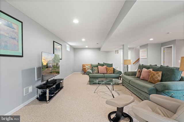 3709 Apple Cider Ct, Dumfries, VA 22025 - living room featuring recessed lighting and carpet floors