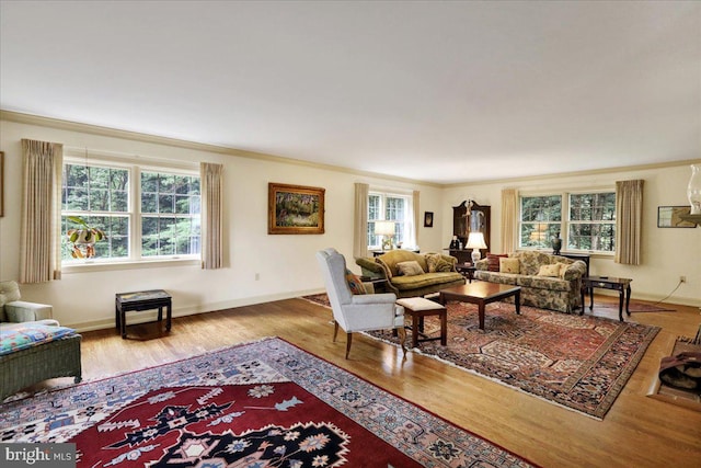 154 Deer Hill Rd, Reading, PA 19607 - living room with plenty of natural light, ornamental molding, and wood finished floors