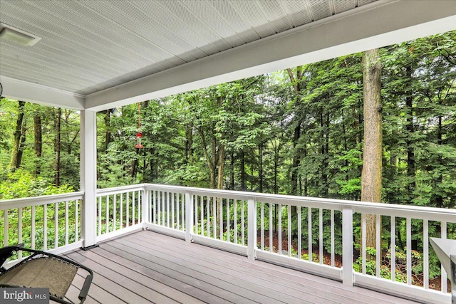 154 Deer Hill Rd, Reading, PA 19607 - wooden terrace with a wooded view