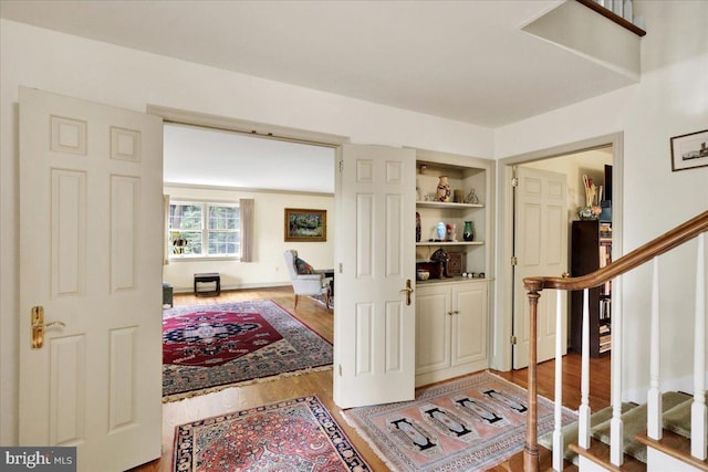 154 Deer Hill Rd, Reading, PA 19607 - foyer with light wood finished floors and stairway