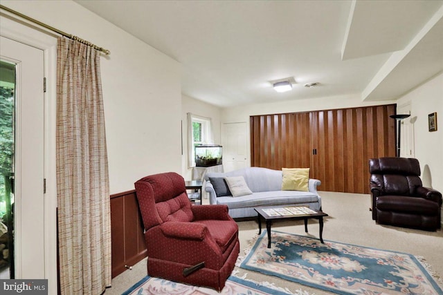 154 Deer Hill Rd, Reading, PA 19607 - carpeted living room with wainscoting
