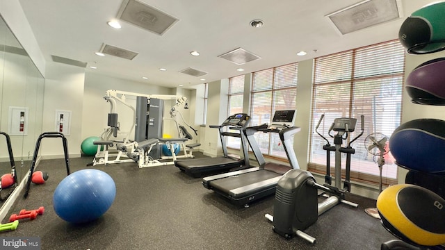 715 6th St NW Unit 1002, Washington, DC 20001 - gym with baseboards and recessed lighting