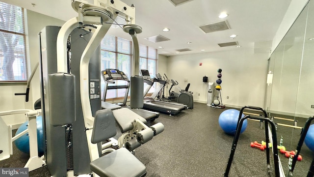 715 6th St NW Unit 1002, Washington, DC 20001 - gym with recessed lighting and baseboards