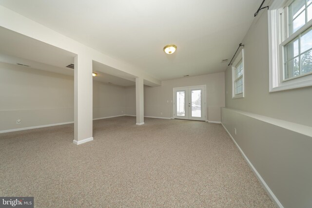 4179 Fiery Run Rd, Linden, VA 22642 - basement featuring french doors and carpet