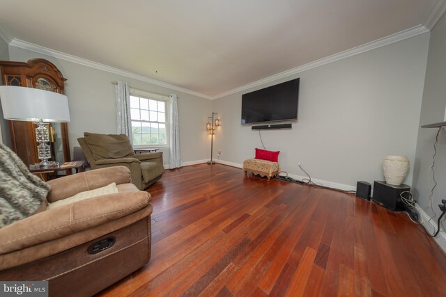 4179 Fiery Run Rd, Linden, VA 22642 - living area with wood finished floors and ornamental molding