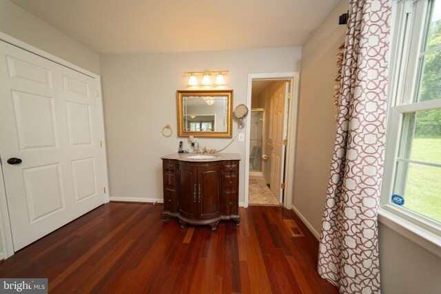 4179 Fiery Run Rd, Linden, VA 22642 - bathroom featuring vanity and wood finished floors