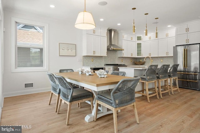 1 Capstan Rd, Waretown, NJ 08758 - dining area with light wood-type flooring and recessed lighting