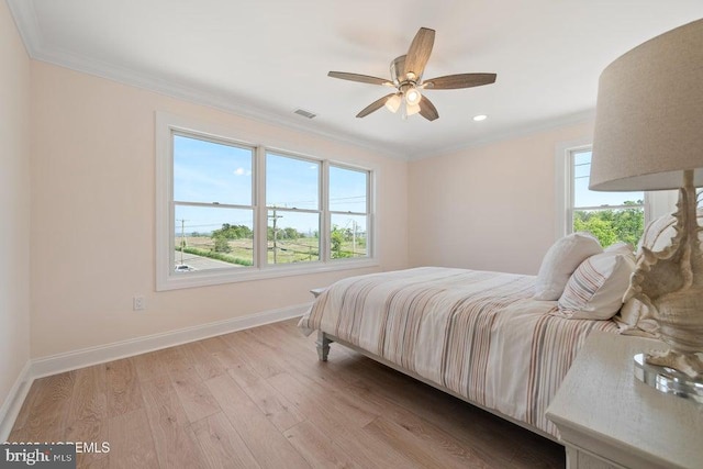 1 Capstan Rd, Waretown, NJ 08758 - bedroom featuring wood finished floors, ornamental molding, a ceiling fan, and recessed lighting