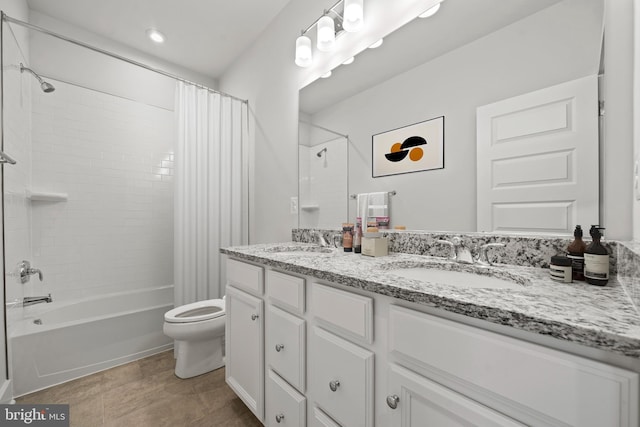 3507 Saint Robin Ln, Bowie, MD 20716 - full bath featuring double vanity, shower / bath combination with curtain, and tile patterned floors