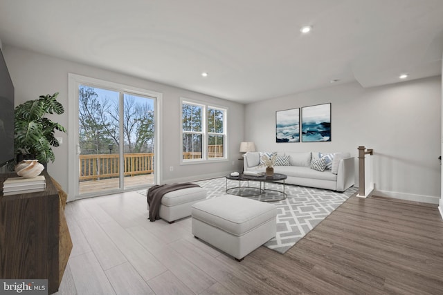 3507 Saint Robin Ln, Bowie, MD 20716 - living area with wood finished floors and recessed lighting