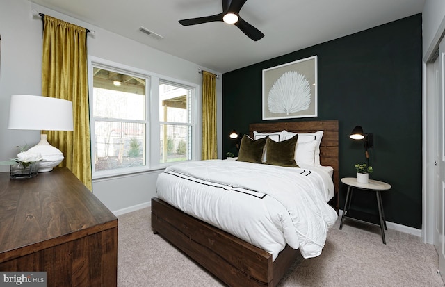 1106 Crested Wood Dr, Laurel, MD 20724 - carpeted bedroom with baseboards and a ceiling fan