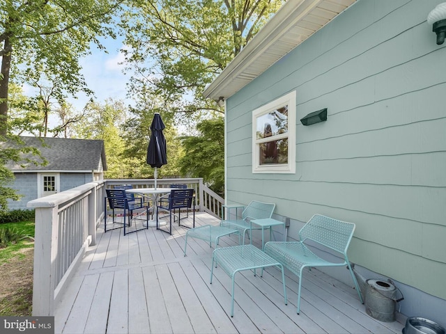 13310 Mockingbird Ln, Bowie, MD 20720 - wooden deck featuring outdoor dining space