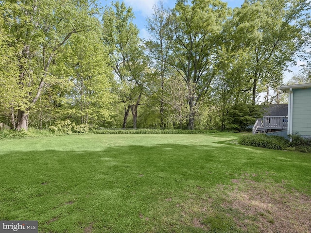 13310 Mockingbird Ln, Bowie, MD 20720 - view of green lawn featuring a deck
