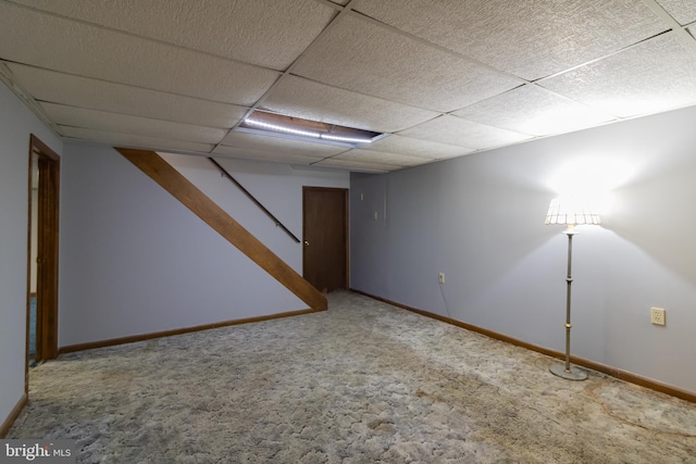25 Pheasant Run, York Haven, PA 17370 - finished basement with carpet flooring, a drop ceiling, and stairway