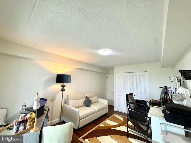 20822 Valley Forge Cir Unit 822, King Of Prussia, PA 19406 - office area featuring dark wood finished floors and a textured ceiling