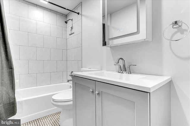 747 Bennington Rd, Folcroft, PA 19032 - full bathroom featuring shower / tub combo, vanity, and tile patterned flooring
