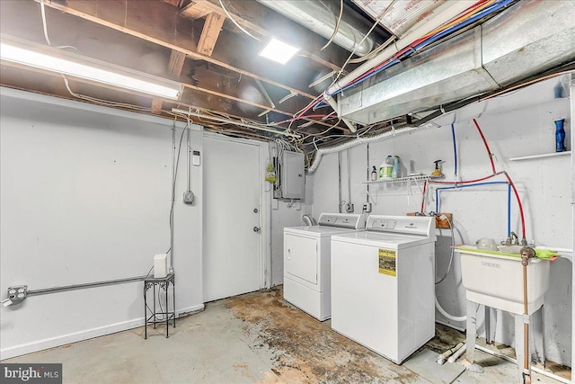 747 Bennington Rd, Folcroft, PA 19032 - washroom featuring electric panel and washer and dryer