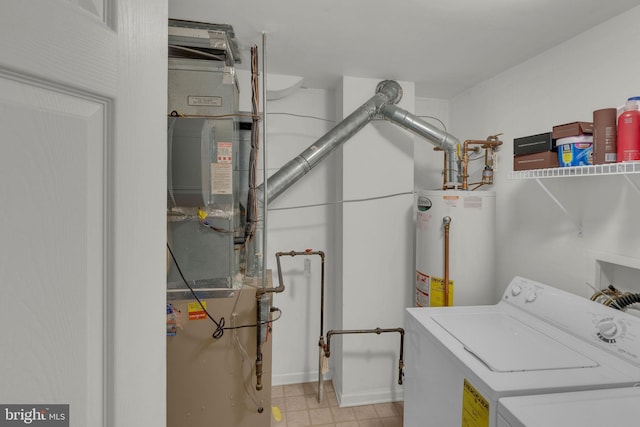 621 Mowat Unit 621, Hamilton, NJ 08690 - washroom with water heater and washing machine and clothes dryer
