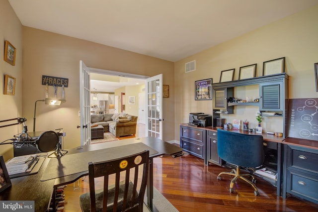 18 Knottingham Dr, Voorhees, NJ 08043 - office space featuring french doors and dark wood-style floors