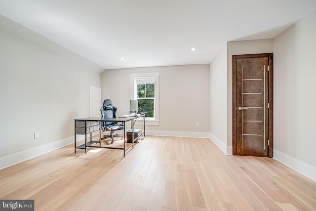 9908 Blake Ln, Oakton, VA 22124 - office area featuring light wood finished floors and recessed lighting