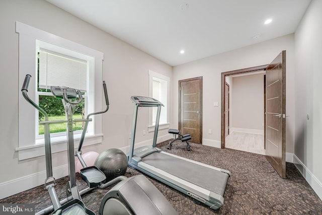 9908 Blake Ln, Oakton, VA 22124 - workout area with carpet flooring and recessed lighting