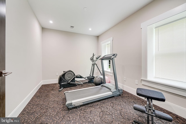 9908 Blake Ln, Oakton, VA 22124 - exercise area with baseboards and recessed lighting