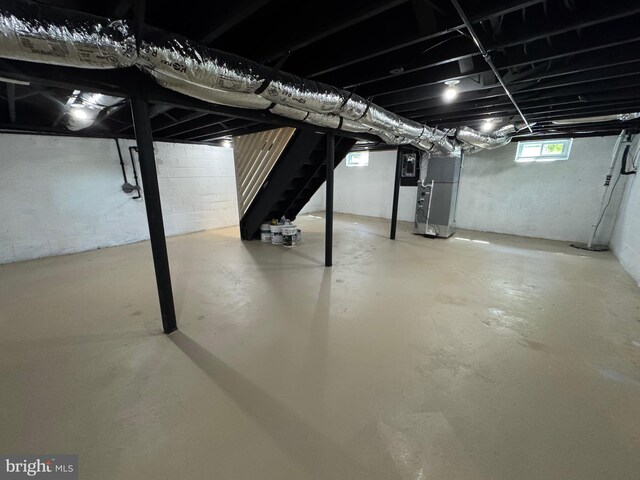 512 Majestic Ave, Bellmawr, NJ 08031 - basement featuring heating unit and stairs