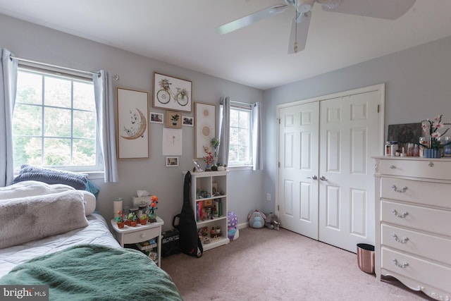 802 Geranium Dr, Warrington, PA 18976 - carpeted bedroom with a closet and ceiling fan
