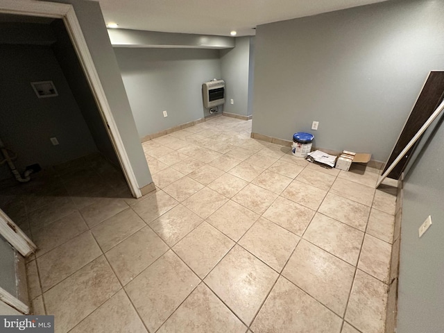 2937 N Judson St, Philadelphia, PA 19132 - finished below grade area featuring heating unit, light tile patterned floors, and recessed lighting