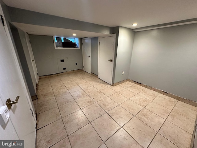 2937 N Judson St, Philadelphia, PA 19132 - finished below grade area featuring recessed lighting and light tile patterned flooring