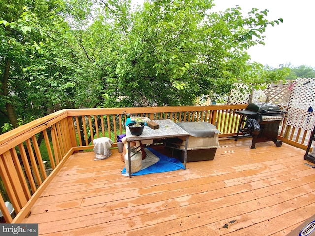 1064 W W Side Dr Unit 25-F, Gaithersburg, MD 20878 - wooden terrace featuring a grill