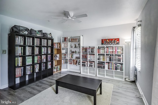 306 Canterbury Rd Unit 306-O, Bel Air, MD 21014 - sitting room with ceiling fan and wood finished floors