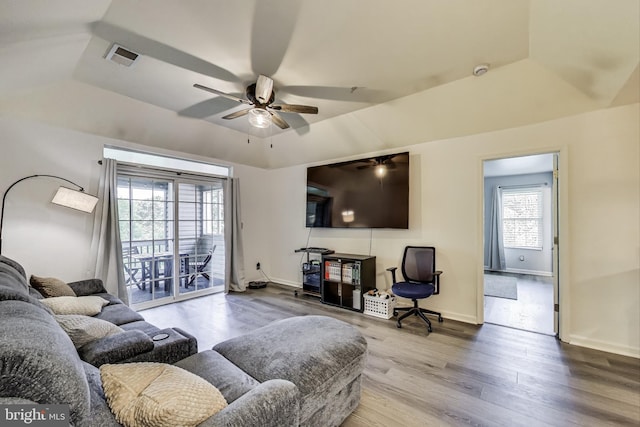 306 Canterbury Rd Unit 306-O, Bel Air, MD 21014 - living room featuring wood finished floors and a ceiling fan