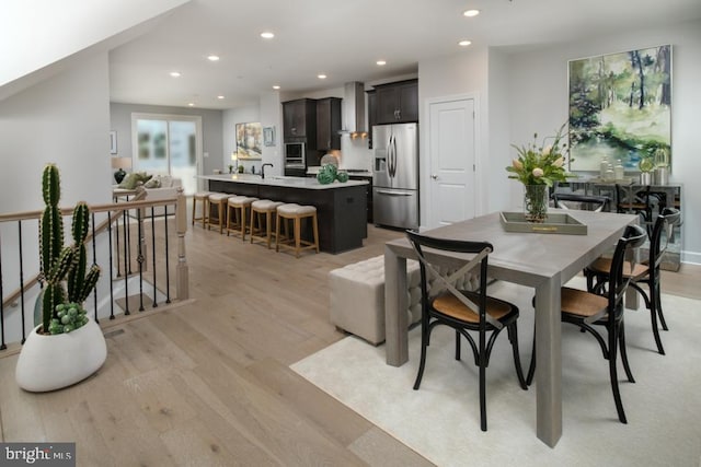 3453 Saint Robin Ln, Bowie, MD 20716 - dining area featuring light wood finished floors and recessed lighting