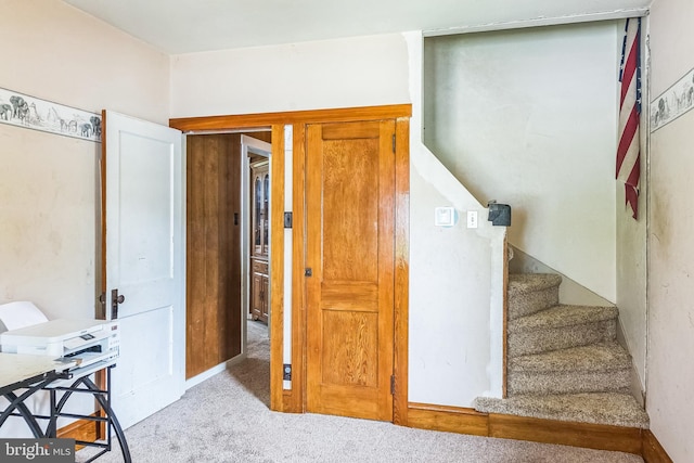 1714 S Main St, Bechtelsville, PA 19505 - stairway with carpet flooring