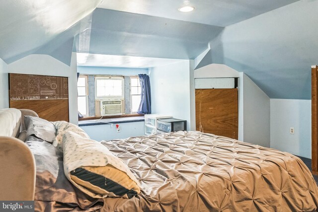 1714 S Main St, Bechtelsville, PA 19505 - bedroom with vaulted ceiling and cooling unit