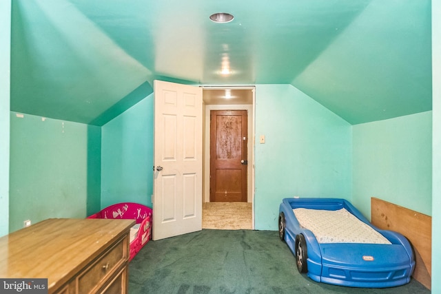 1714 S Main St, Bechtelsville, PA 19505 - bedroom with carpet flooring and vaulted ceiling