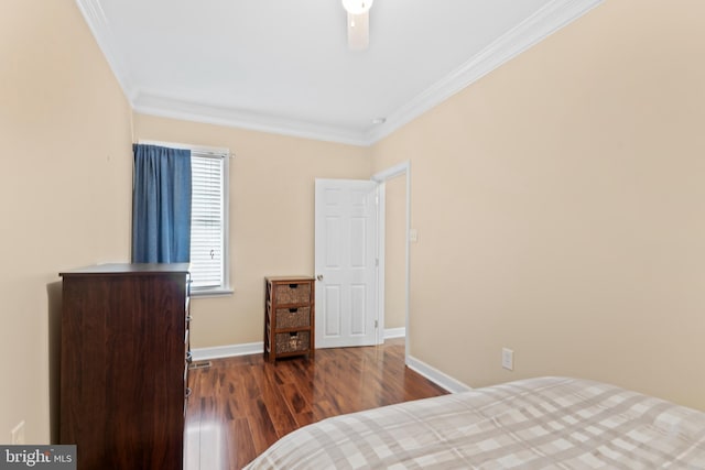3207 Salmon St, Philadelphia, PA 19134 - bedroom with crown molding, wood finished floors, and ceiling fan