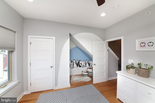 1318 E Eyre St, Philadelphia, PA 19125 - bedroom with light wood-style flooring and recessed lighting