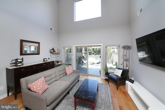 1318 E Eyre St, Philadelphia, PA 19125 - living room with a high ceiling and light wood-type flooring