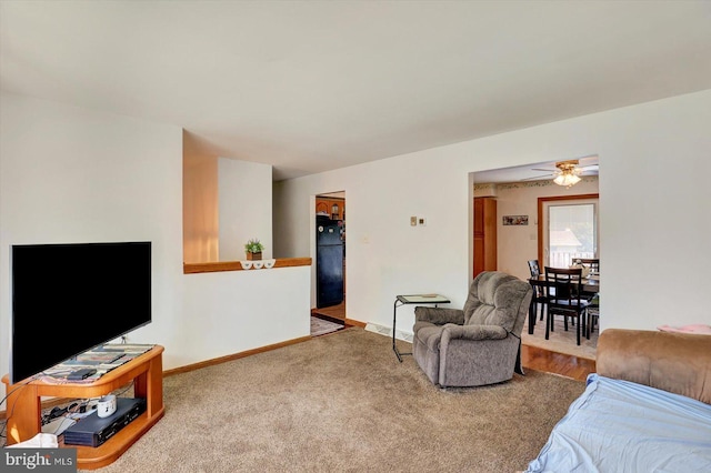 225 Bobby Jones Dr, Etters, PA 17319 - living room featuring carpet and ceiling fan