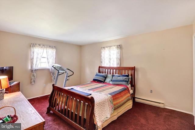 225 Bobby Jones Dr, Etters, PA 17319 - carpeted bedroom featuring a baseboard heating unit and multiple windows