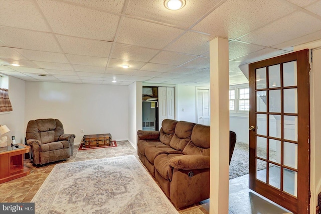 225 Bobby Jones Dr, Etters, PA 17319 - living area featuring a drop ceiling and light tile patterned floors