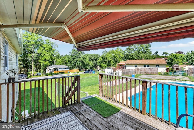 225 Bobby Jones Dr, Etters, PA 17319 - wooden terrace with a storage shed, a fenced backyard, and view of wooded area