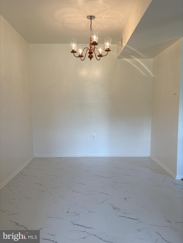 7763 New Providence Dr Unit 54, Falls Church, VA 22042 - empty room with a chandelier and marble look tiles
