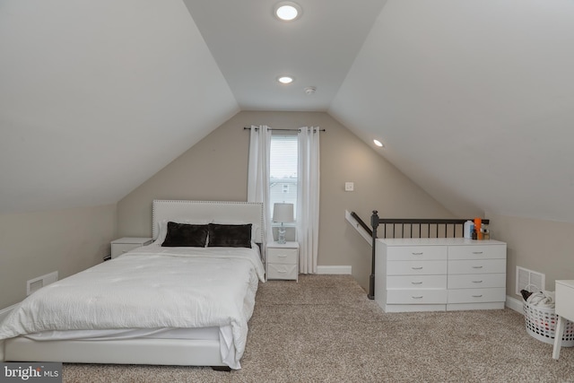 220 Rancocas Rd, Mount Holly, NJ 08060 - bedroom featuring vaulted ceiling, carpet flooring, and recessed lighting