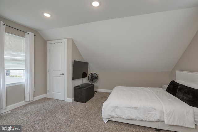 220 Rancocas Rd, Mount Holly, NJ 08060 - carpeted bedroom featuring vaulted ceiling and recessed lighting