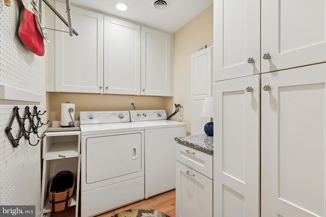 207 Saddle Dr, Furlong, PA 18925 - laundry room featuring cabinet space, washer and clothes dryer, light wood-style floors, and recessed lighting